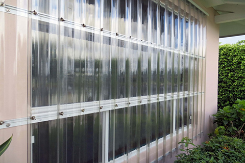 Panels made of  Corrugated  Lexan Polycarbonate Clear  Hurricane Shutters